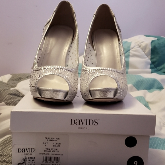 Women's Silver Crystal Heels - Picture 1 of 2